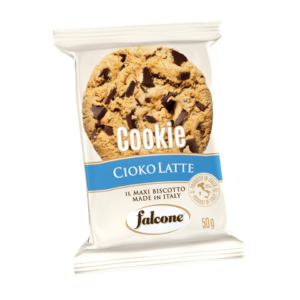Biscotti croccanti con gocce di cioccolato al latte Falcone monoporzione da 50 g - 01-0117 (conf.40)
