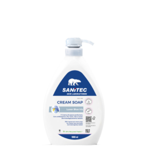 Crema di sapone profumata idratante Sanitec Luxor Blue Iris con antibatterico 1 L - 1020