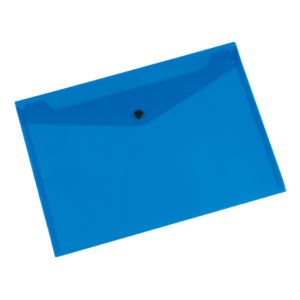 Busta portadocumenti con bottone Q-Connect A5 in PP blu - KF03606