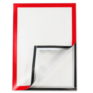 Cornici magnetiche A4 in PP Q-Connect con retro autoadesivo - rosso - KF22374 (conf.2)