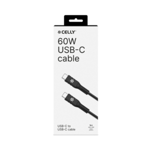 Cavo USB-C/USB-C in PVC Celly USBCUSBC 60W - 1 m nero USBCUSBCBK