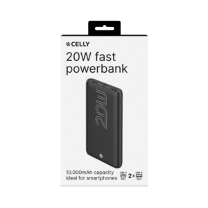 Powerbank compatto Celly PBE EVO 10.000 mAh 2x USB-A + 1x MicroUSB + 1x USB-C - 20W nero - PBPD10000EVOBK