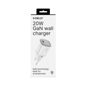 Caricatore da parete Celly UPTC1 GaN 1x USB-C 20W bianco UPTC1USBC20WWH