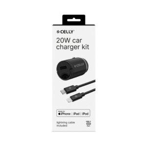 Caricatore per auto Celly USB-C con cavo USB-C/Lightning - 20W nero CCMINILIGHT
