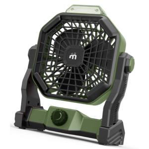 Ventilatore portatile ricaricabile Melchioni Family con luce LED 2in1 Ø 12 cm verde/nero 6W - 118620051