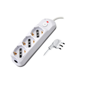 Multipresa con pulsante MKC 3 posizioni schuko bipasso 10/16A, spina 90° 16A 2P+T cavo 1,5 m - 492518887