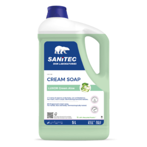 Crema di sapone profumata idratante Sanitec Luxor Green Aloe con antibatterico 5 L - 1081