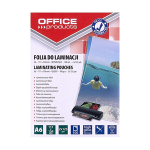 Pouches per plastificatrici Office Products 2x125 µm finitura lucida A6 - conf. 100 pz - 20325035-90