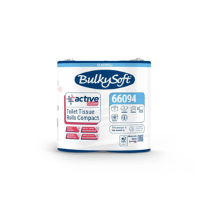 Carta igienica Bulkysoft Active Clean Compact 2 veli in pura cellulosa - bianco - 7 conf. da 4 rotoli cad.