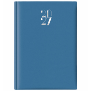 Agenda giornaliera 2027 Egadi s/d separati copertina gommata A4 azzurro - 27-512FT-C06