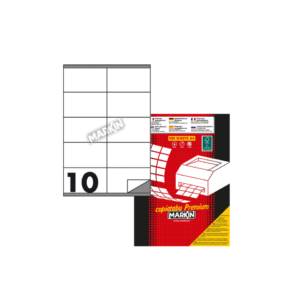 Etichette bianche permanenti Markin Copiatabu A4 - 10 etichette/foglio - 105x57 mm - X210C580 (conf.100 fogli)