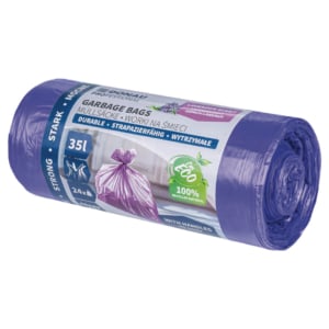 Sacchi profumati per rifiuti inorganici Donau Professional 35 L 66x49 cm - 18 µm lavanda - rotolo 24 pz - 22224419-09