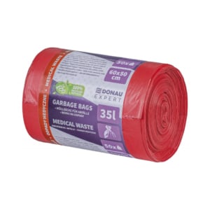 Sacchi immondizia per rifiuti sanitari Donau Expert 35 L 60x50 cm - 20 µm rosso - rotolo 50 pz - 22387713-04