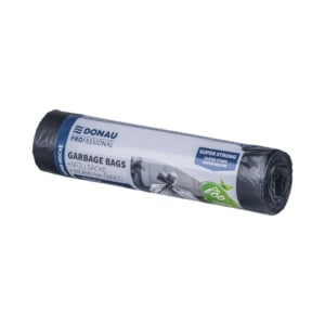 Sacchi immondizia per rifiuti inorganici Donau Professional 60 L 69x62 cm - 31 µm nero - rotolo 10 pz - 22213322-05