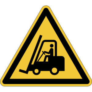 Pittogramma da pavimento ''Attenzione passaggio carrelli'' DURABLE giallo Ø 430 mm - 173404