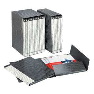 Guppo di 6 cartelle con custodia Esselte Delso Line I51 conf. da 6 pezzi Esselte dorso 3 cm - 390956040