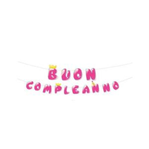 Festone Buon Compleanno Party Go H.23x300 cm rosa AA0080-T