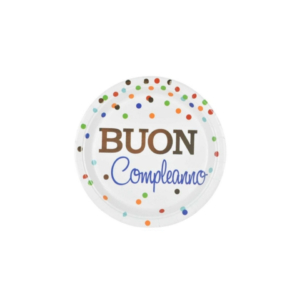 Piatti di carta Party Go Buon Compleanno pois colorati 23 cm conf. 6 pz - AI0335