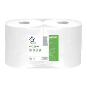 Carta igienica Papernet Bio Tech Maxi Jumbo a 2 veli pura cellulosa - bianco - conf. 6 pz - 407567