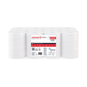 Asciugamani in rotolo Papernet Defend Tech Centrefeed a 2 veli in pura cellulosa - bianco - conf. 12 pz 400760