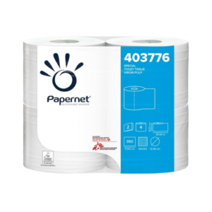 Carta igienica 2 veli in pura cellulosa Papernet bianco - conf. 4 pz - 403776