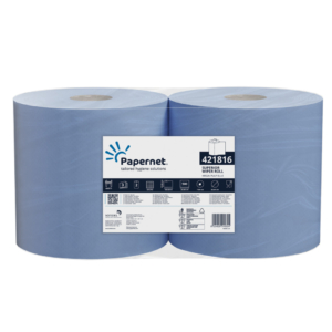 Bobina industriale Papernet - 3 veli - 150 m - pura cellulosa - blu - conf. 2 pz - 421816